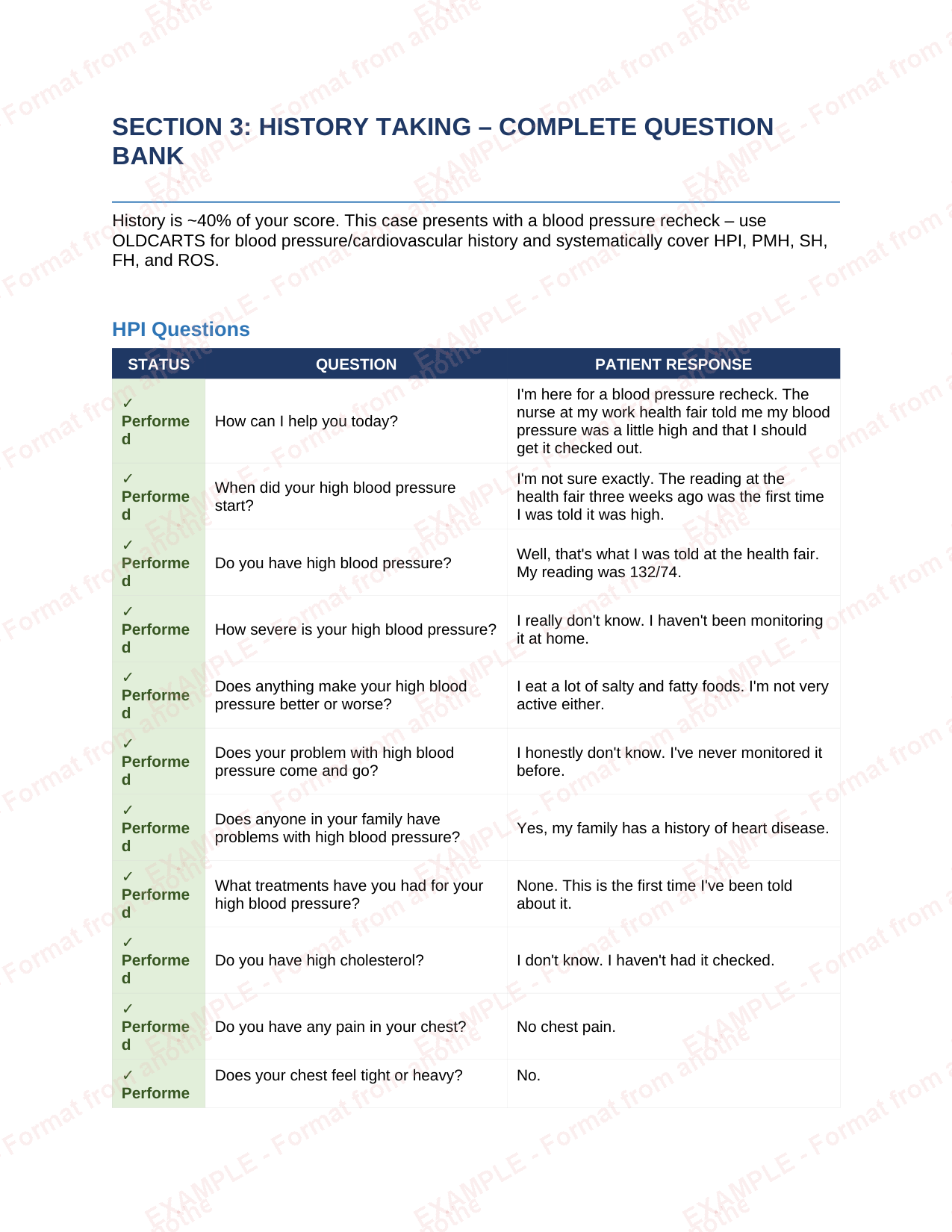 Example History bank