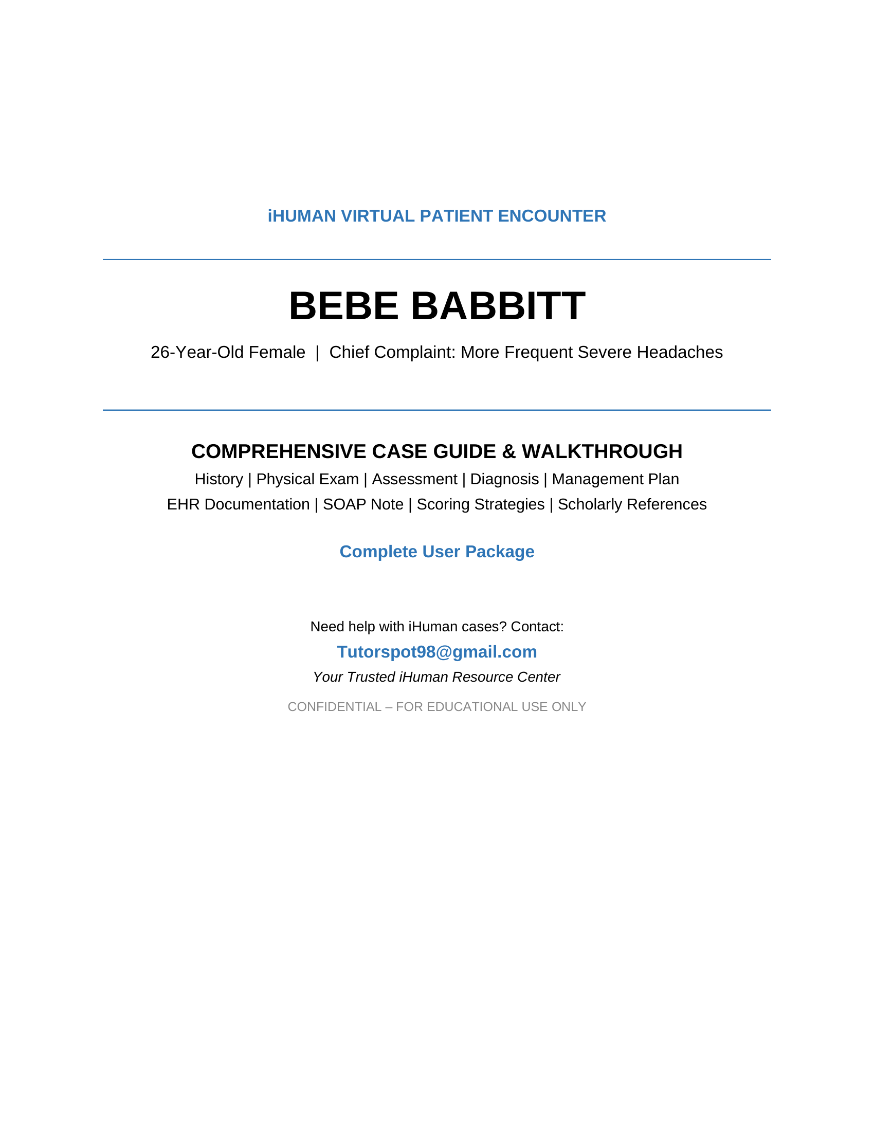 Page 1 — Cover & Case Overview