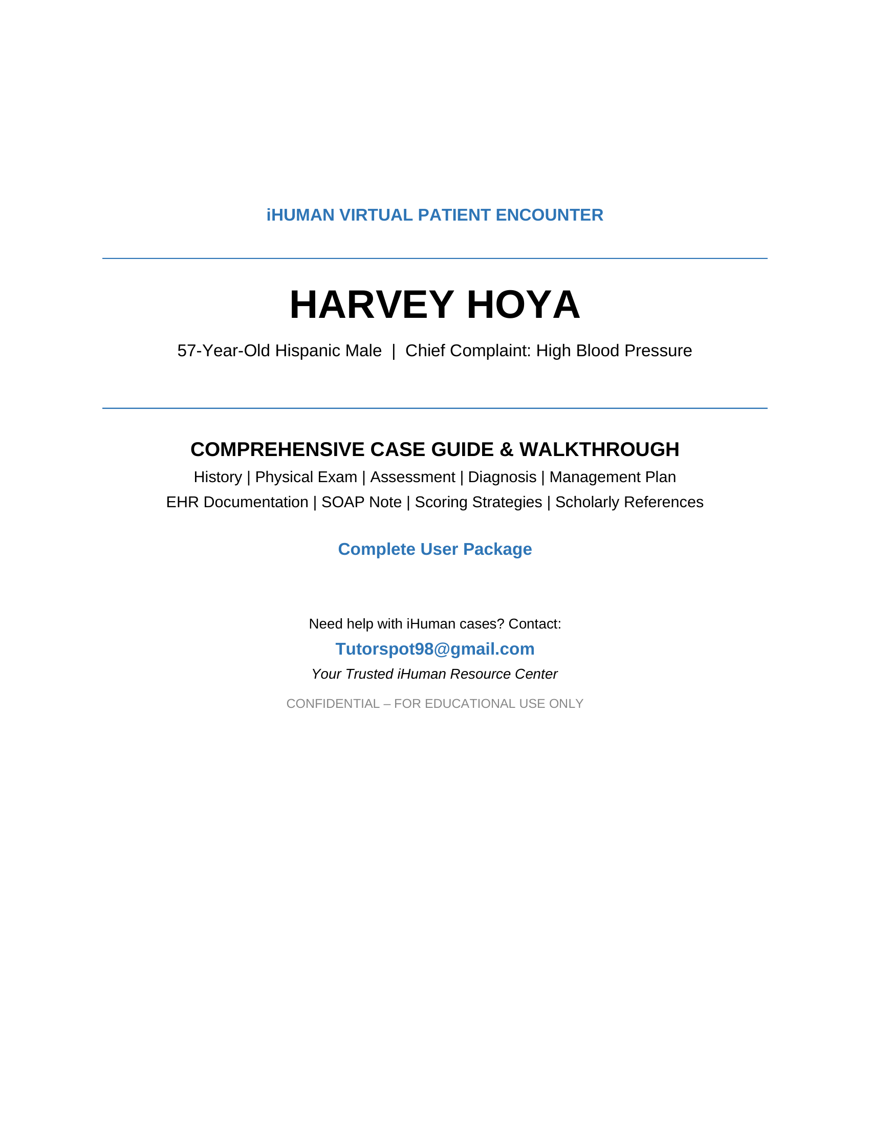Page 1 — Cover & Case Overview